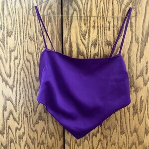 NASTY GAL TOP BACK TIE PURPLE SIZE 10